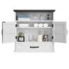Bathroom Wall Cabinet, 2 Doors & Adjustable Shelf, Over the Toilet Storage Medicine Cabinet Wall Mounted, Hanging Organizer with Drawer & Open