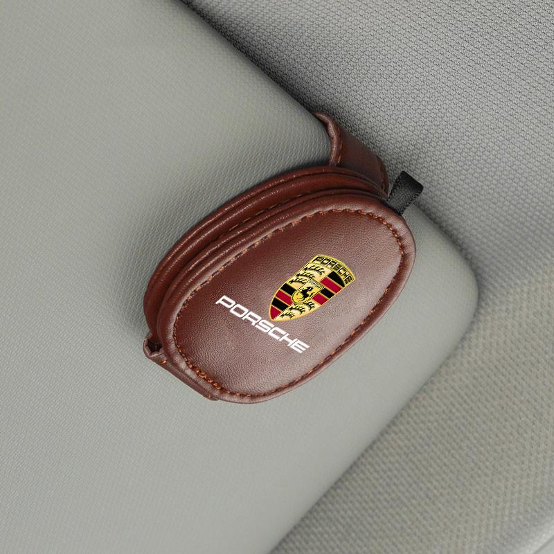 Lczcr3 Car Interior Glasses Clip Sunshade Storage Brace Accessories For Porsche Cayenne Panamera Macan 911 718 Taycan Boxster Cayman918