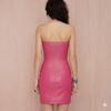 Women's Stylish Dress Soft Lambskin Leather Party Club Genuine Hot Pink Casual