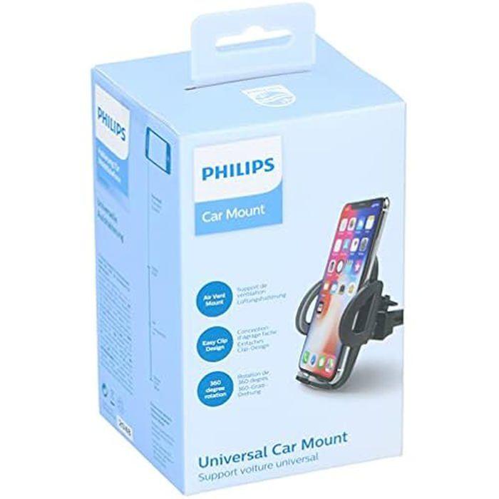 Support Pour Téléphone Portable - Philips - DLK3531/00 - Noir - Compatible 4 À 7 Pouces - Silicone Et Plastique