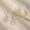 My Shape Flower Filigree Earrings for Women Girls Stainless Steel Drop Earring Hollow Flower Earrings Jewelry Girlfriends Gifts