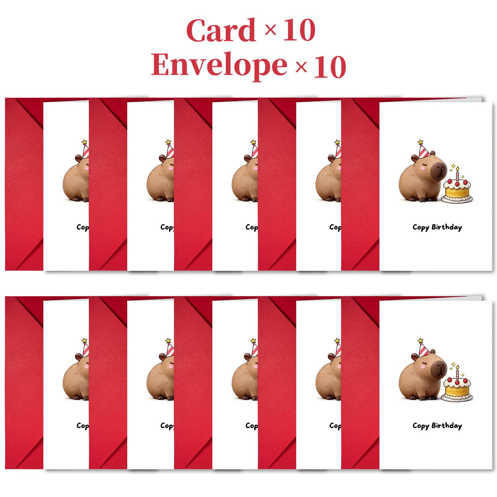 

Набор из 10 мультяшных конвертов для поздравительных открыток с днем рождения с разнообразными креативными поздравительными открытками One Size