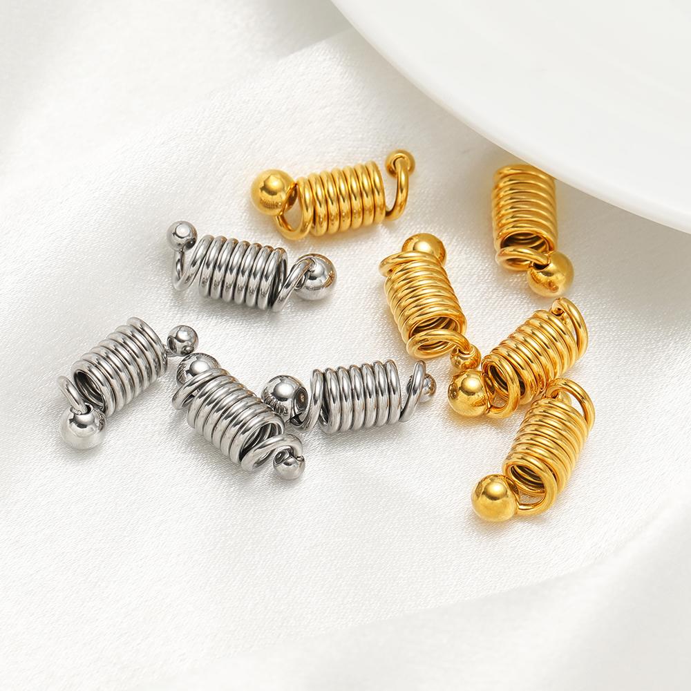5 pezzi Oro Acciaio Inossidabile Chic Molla Spirale Filo Charms Connettori per Fai da Te Collana Gioielli Creazione Braccialetti Forniture Ingrosso