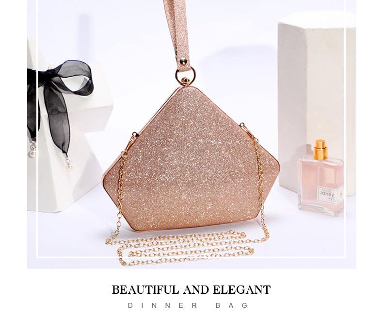 Trendy French Reflective Sequin Evening Bag – Stylish Handheld & Shoulder Bag for Weddings & Makeup