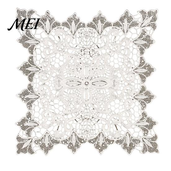 Decorative Table Covers for Weddings White Lace Doily, Elegant Retro Placemat, Embroidered Placemats Dining Mat, Rectangular Round Oval Doilies