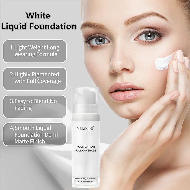 White Liquid Foundation Pure White Toning Cream Foundation, Face & Body Painting Product for Cosplay, Mardi Gras and Carnival