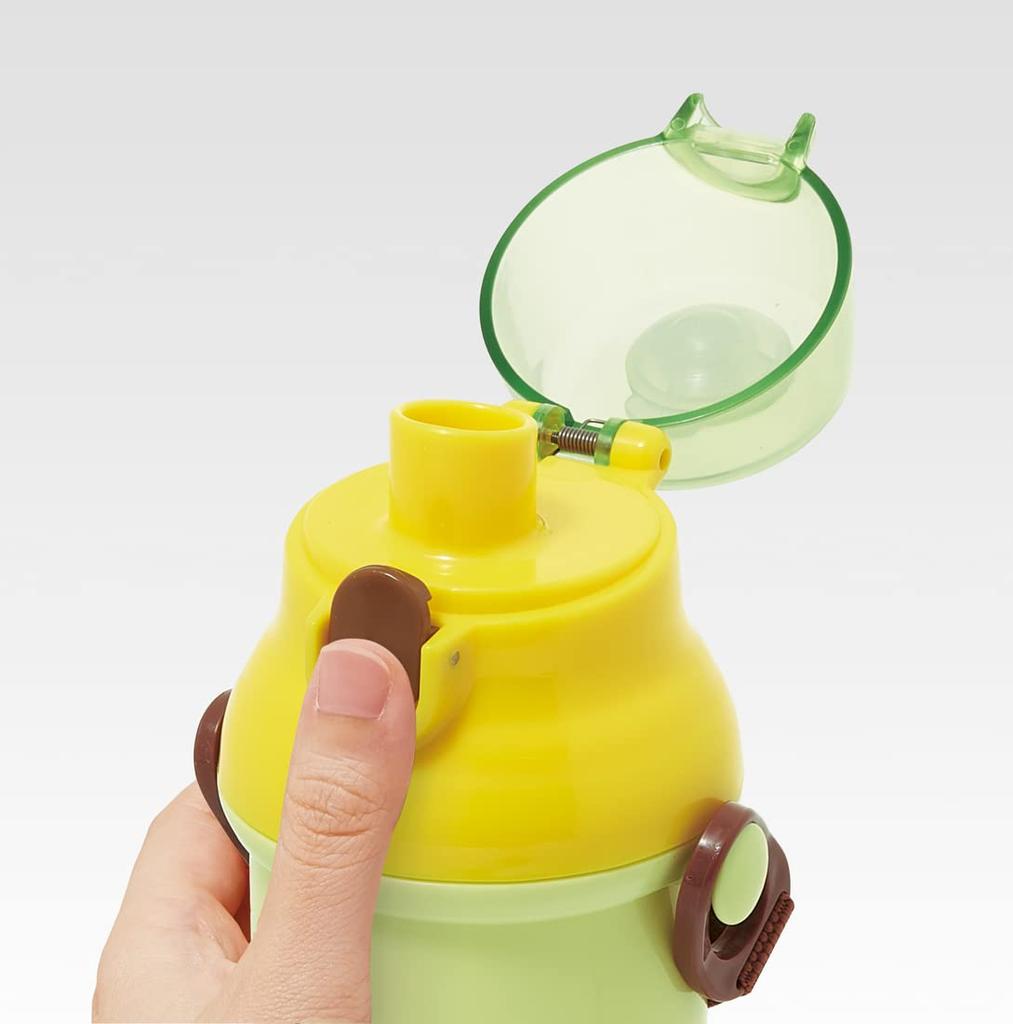 Skater Plastic Water Bottle 480ml One Push Antibacterial Child Friendly Lightweight Antibacterial Treatment Made in Japan Tama Lens PSB5SANAG