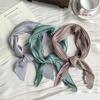 Crumpled rhombus silk scarf high-end new solid color versatile silk scarf neck small scarf streamer scarf shawl