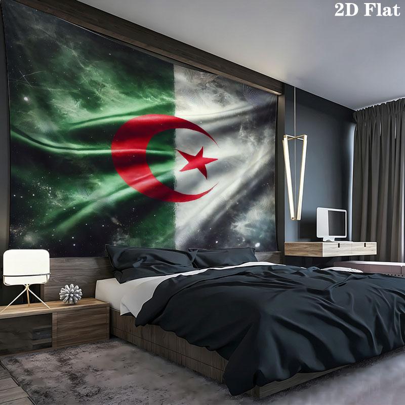 Algerien Nationalmannschaft Wandteppich Ästhetischer Wandbehang Bedruckter Stoffdecke Dekorative Wandteppiche für Schlafzimmer Wohnzimmer Heimdekoration