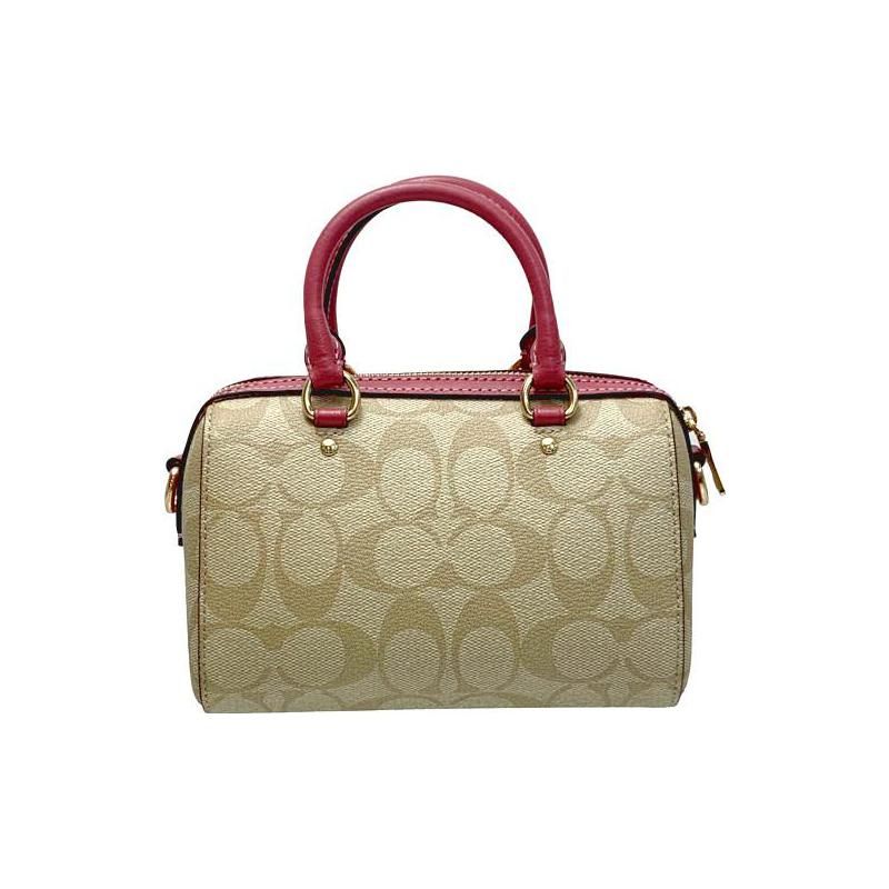 Coach Rowan 17 Classica Monogramma Zip Tracolla Staccabile Borsa a Mano Crossbody Mini Donna Borsa a Mano Marrone Rosso C9947-IMP4J