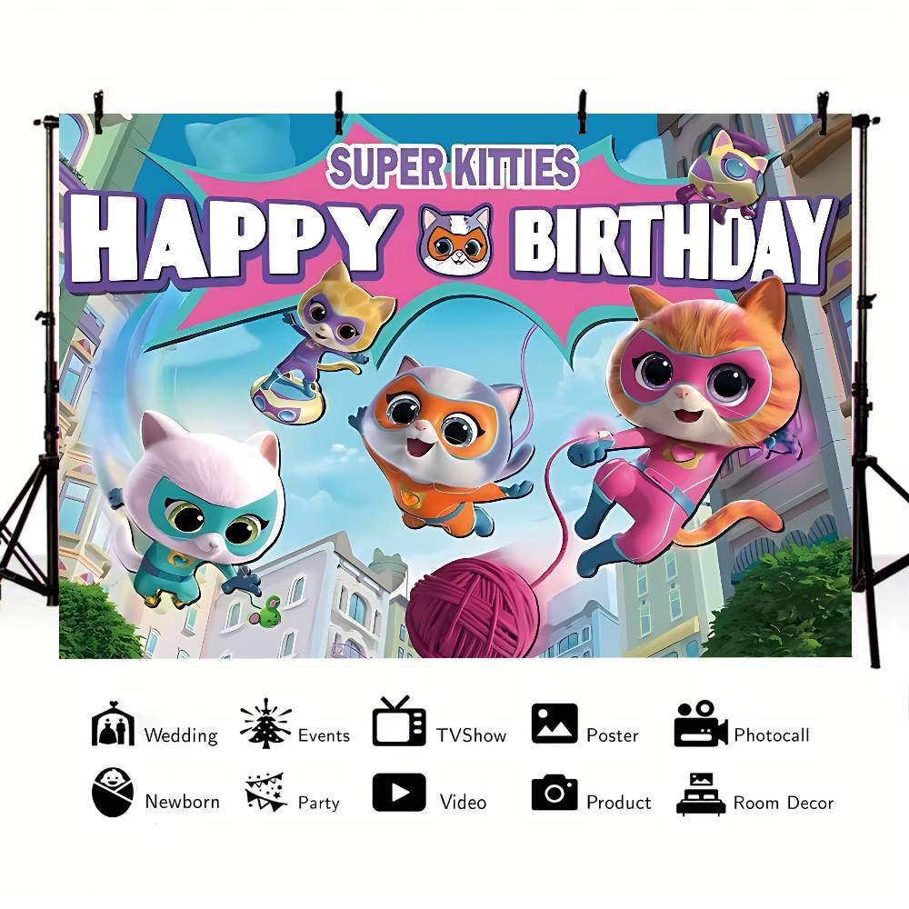 SuperKitties Background Photography Castle Wizard Platform First Night Street Birthday Party Decoration Gifts Props Poster