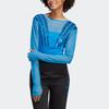 Adidas Originals Blue Version Series Santiago Bodysuit Solid Color Sequin Pattern Sports Long Sleeve Jumpsuit Women Bodysuit HR3416