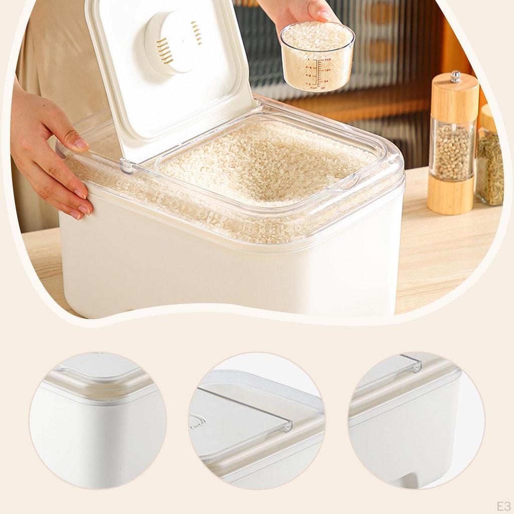 Rice Container Cereal Container,Organization,Multifunctional,Sealed Dispenser Rage Bin for