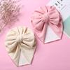 New Solid Color Baby Turban Cap Big Bow Infant Sweet Hat Newborn Elastic Bandana Headband Headscarf Beanie Kids Hair Accessories