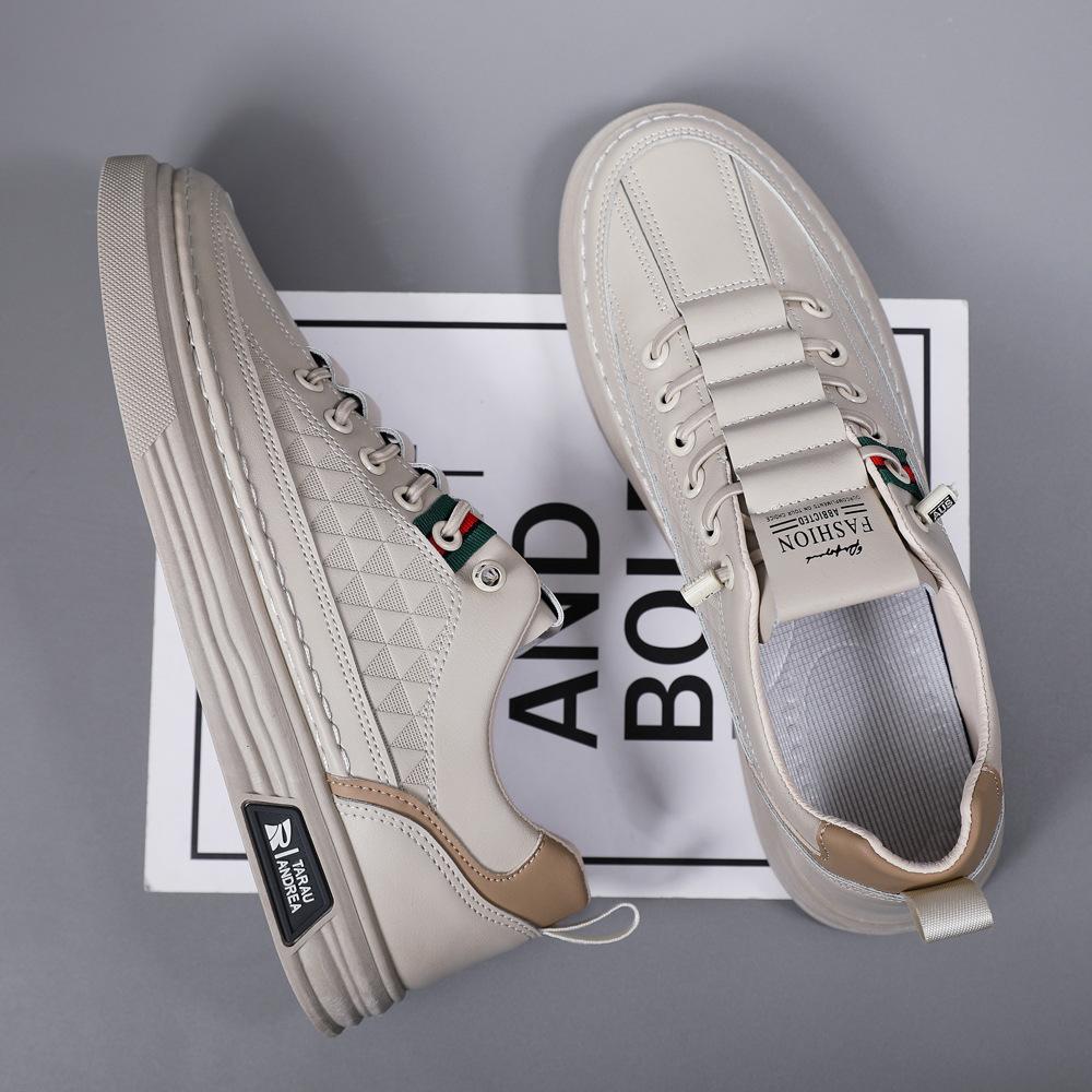 

Spring and Autumn Men s Shoes 2025 New Versatile Men s Casual Leather Shoes Summer Breathable Sports Board Shoes Men s Little White Tide Shoes 44