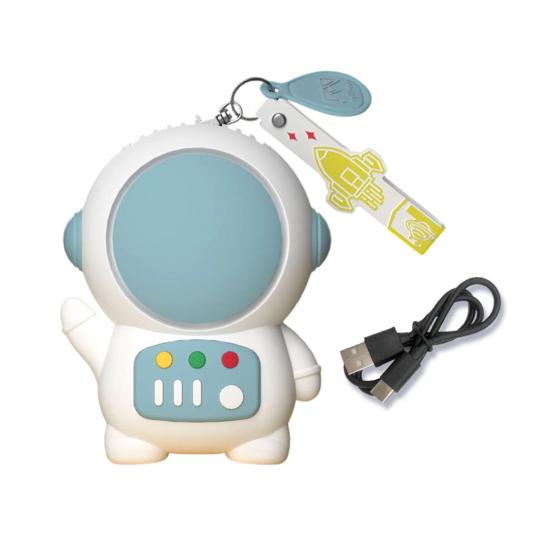 Mini Portable Fan Without Vane Cartoon Astronaut Shape Handheld Fan Cute Spaceman Personal Desk Fan Summer Rechargeable 2 Speed Cooling Fan for Travel