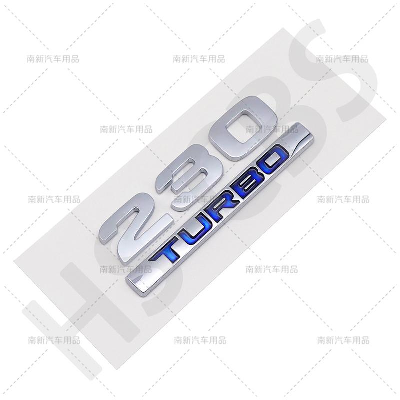 AAYI1  ABS 260 220 370 240 180 230 Letter Turbo Displacement Logo Turbo Rear Trunk Emblem Badge Stickers Accessories Car Styling