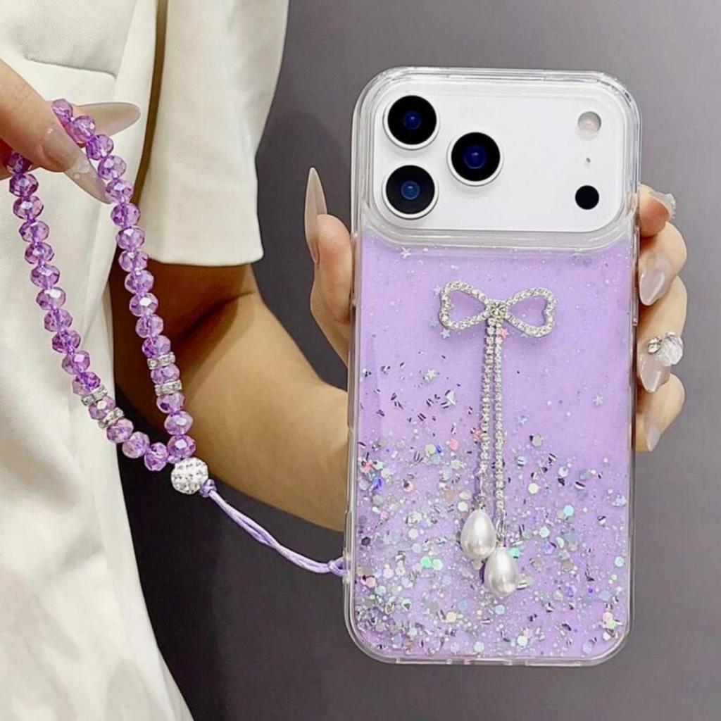 Apple 17Pro Max Schmetterling Glitzer Epoxid Schutzhülle für iPhone 16 XSAMX 14