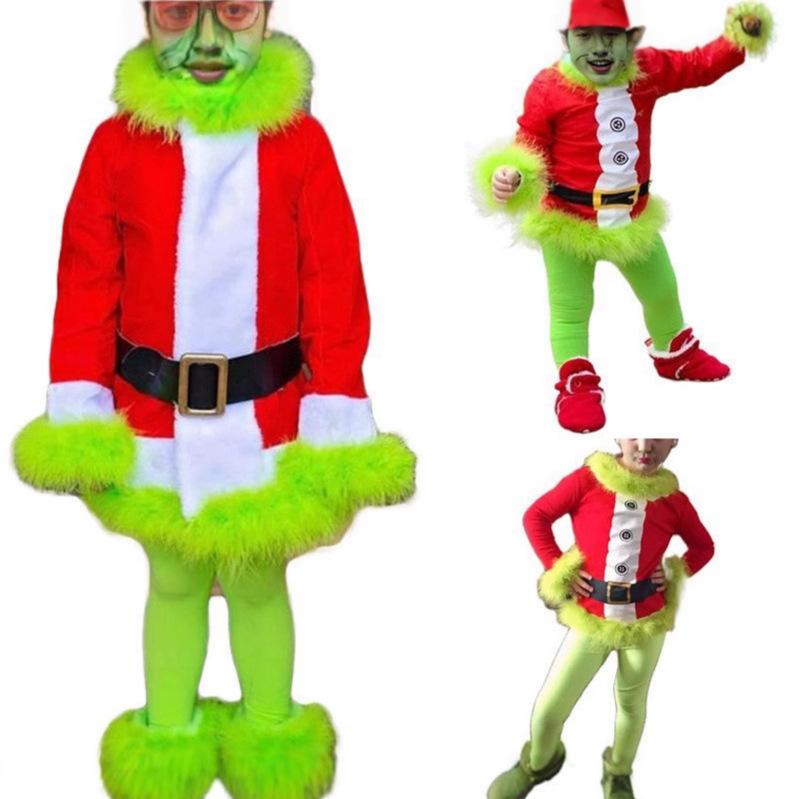 New Green Hair Monster Costume Grinch Children's Clothing Performance Clothing Fashion Show