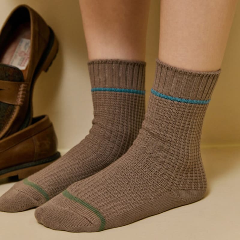 SOCKS APPEAL waffle color line taupe
