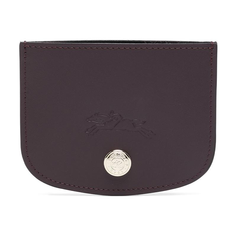 Longchamp pure Logo Small Leather Card Holder Women Accessories Eggplant-Purple 30031HFY061 Basic Set BagDust Bag 14680₽