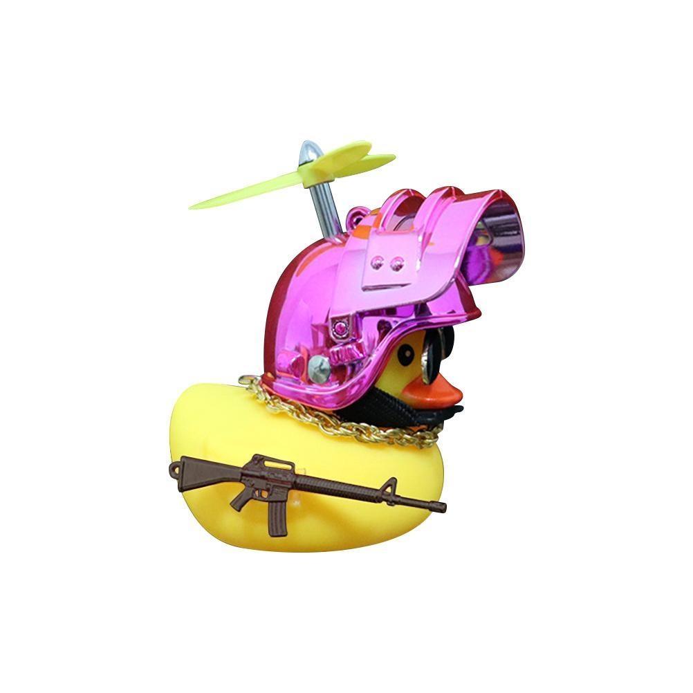 Motorcycle Handlebar Duck Ornament Small Yellow Duck Helmet Ornament
