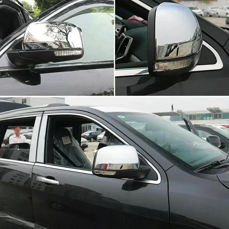 For Jeep Grand Cherokee Dodge Durango 2011- ABS Car Rearview Side Mirror Cover Wing Cap Exterior Door Trim Adhesive Sticker