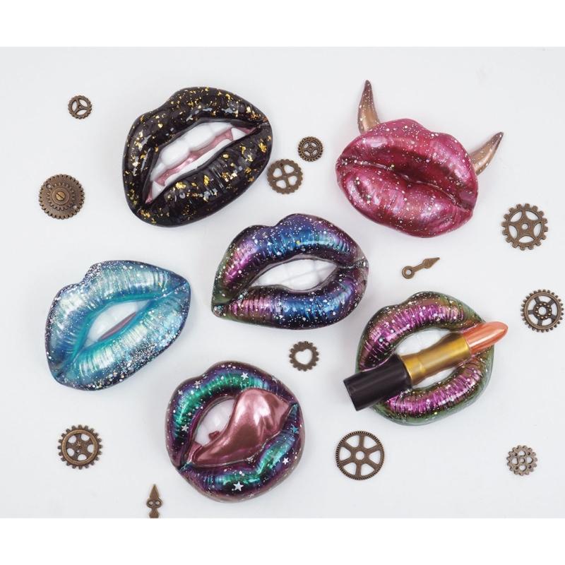 Mouth Lip Shape Candle Silicone Mold for Hand-made Desk Decorations Gypsum Epoxy Resin Candle Silicone Baking Mould