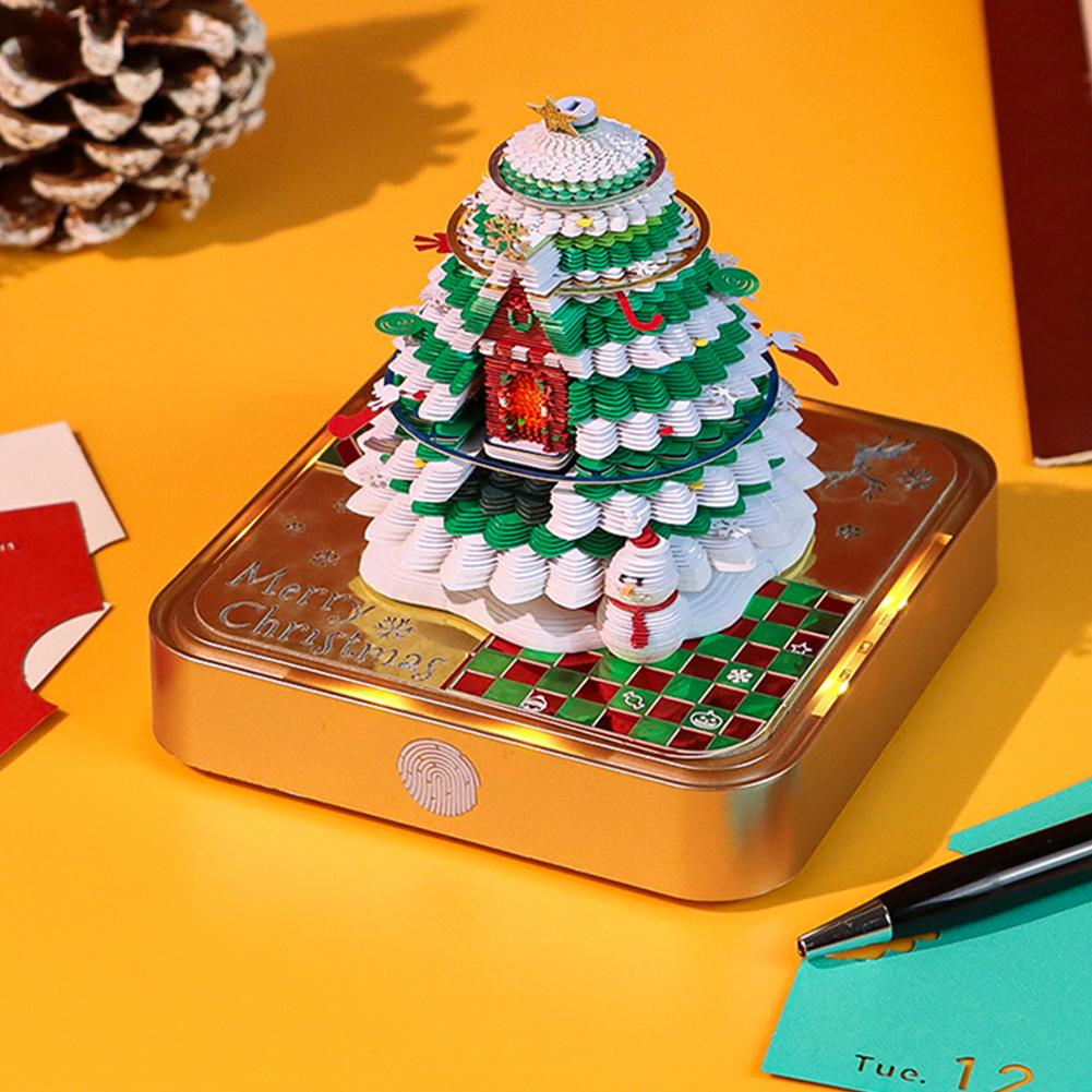 2025 Time Piece Calendar with LED Light Christmas Creative Desk Calendar Gift for Christmas Housewarming Desktop Decoration
