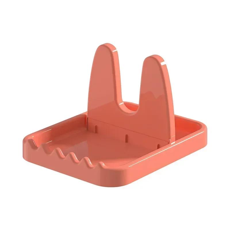 Household Kitchen Foldable Pot Lid Rack Plastic Spoon Holder Organizer Storage Pad Kitchen Storage Shelf Cookware Accessories