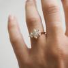 1 Piece of Gold Color Irregular Geometric Synthetic Zircon Ring for Women's Daily Wear Banquet Party Jewelry Gifts