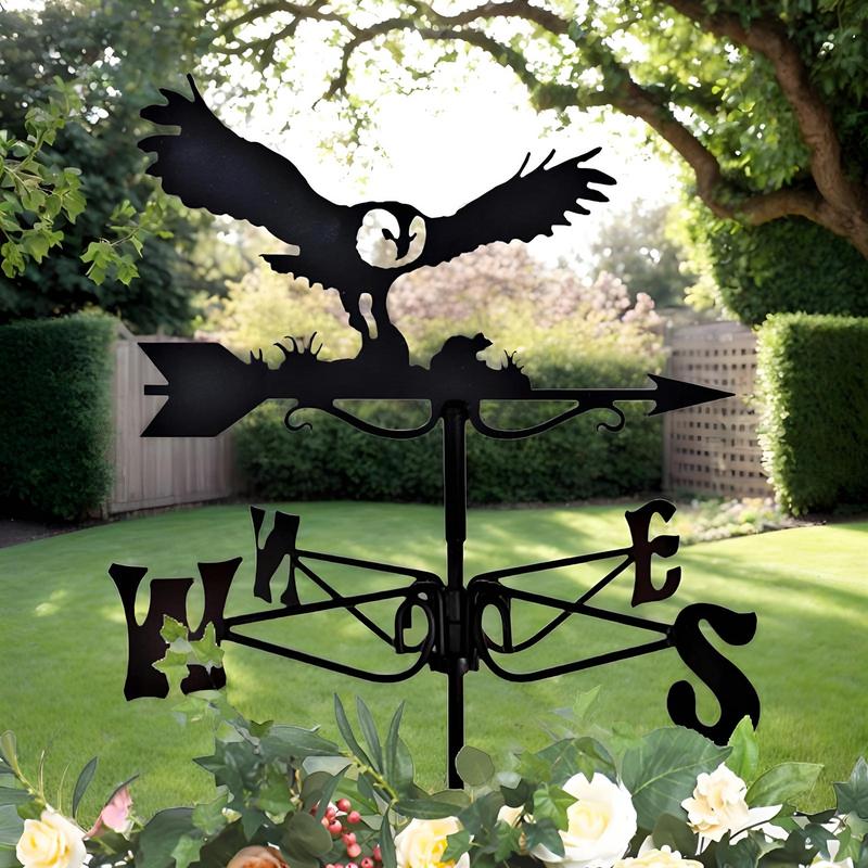 Metal weather vane Stand owl Wind Vane Roof Weather Vane man and dog eagle iron metal outdoor garden courtyard decoration