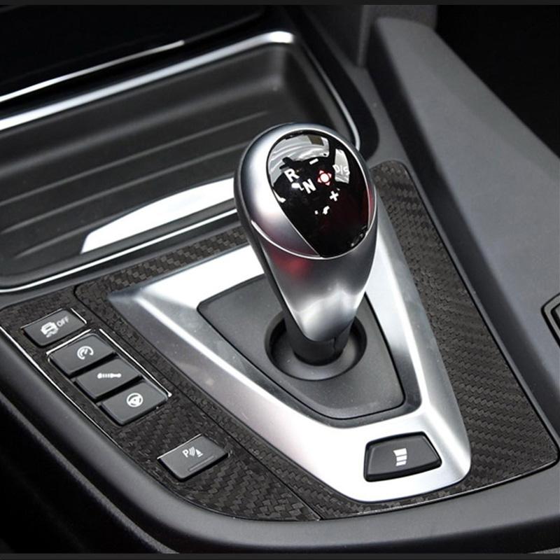 For BMW M3 M4 F80 F82 F83 2014-2018 Real Carbon Fiber Car Gear Shift Frame Panel Trim Left Hand Drive Auto Interior Accessories