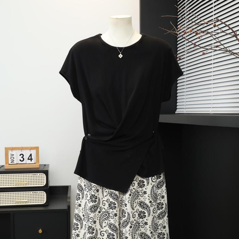Yuzhaolin Women s Summer Relaxed Fit Short-Sleeve Set 3XL