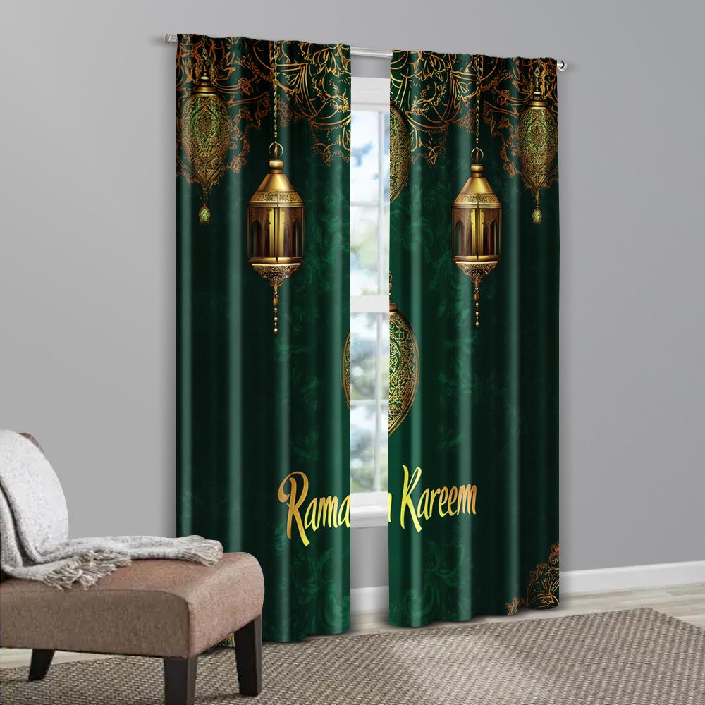 2pcs   Curtains Modern Ramadan Kareem Mandala Polyester Woven (without rod) Versatile All for Season Home Decor for Living Room &