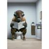 Animal Reading The Newspaper On The Toilet Posters and Prints Canvas Printing Wall Art Picture for Living Room Home Decoration