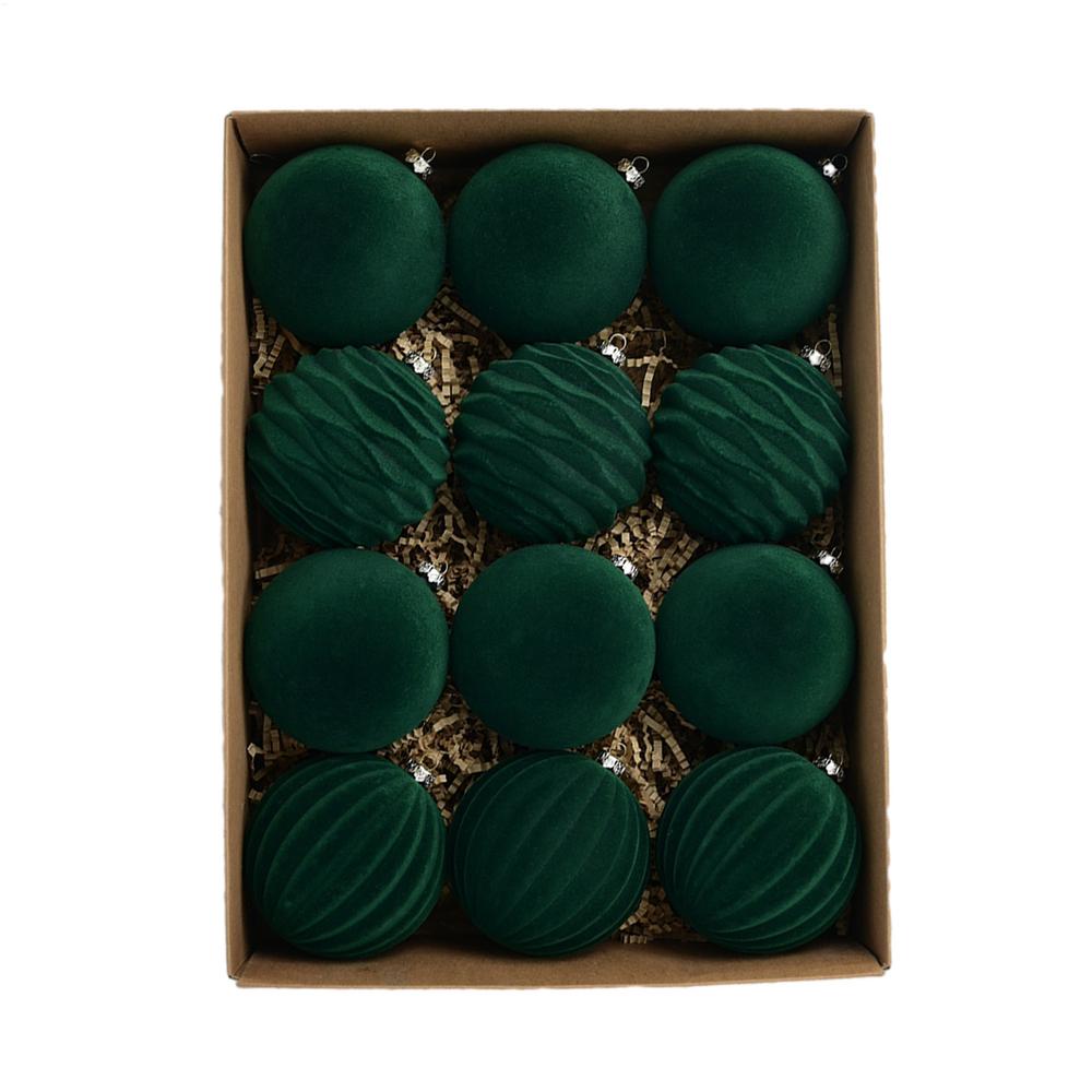 12pcs Christmas Ball Xmas Tree Hanging Ornaments 3 Inch Flocked Ball Home Christmas Decoration Party New Year Gift Navidad 2026