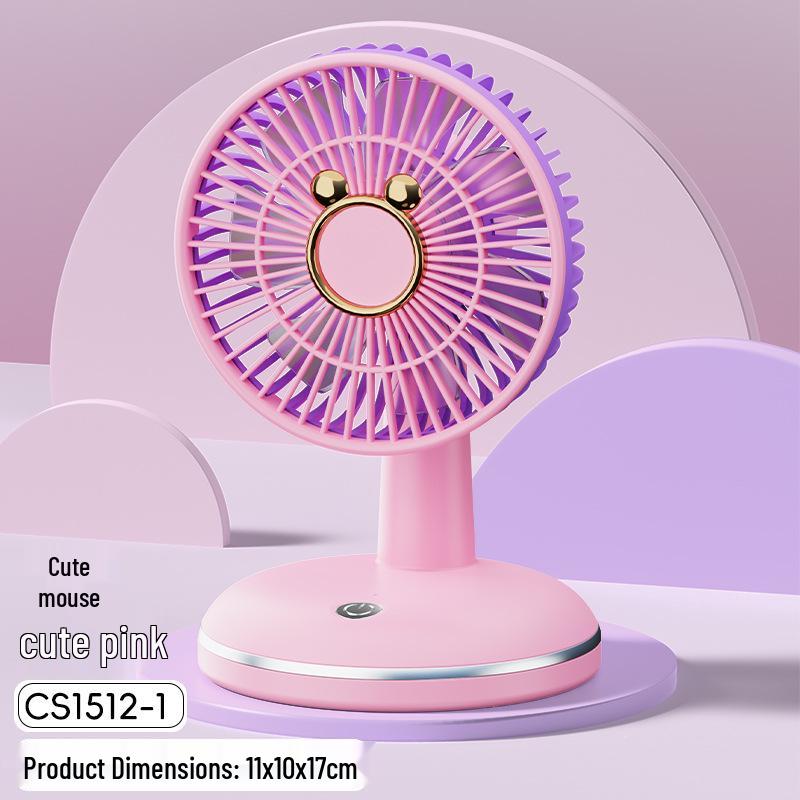 Rechargeable Mini Desktop Fan with Round Base - Portable Summer Gift