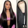 Fashionable Long Straight Hair Wig African Front Lace Mid-split Chemical Fiber Headgear