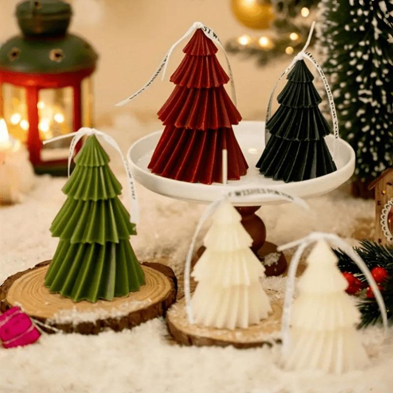 Unique Handmade Christmas Tree Scented Candles - Fragrance Therapy for Home Decoration and Gift Creativity Fun Convenient