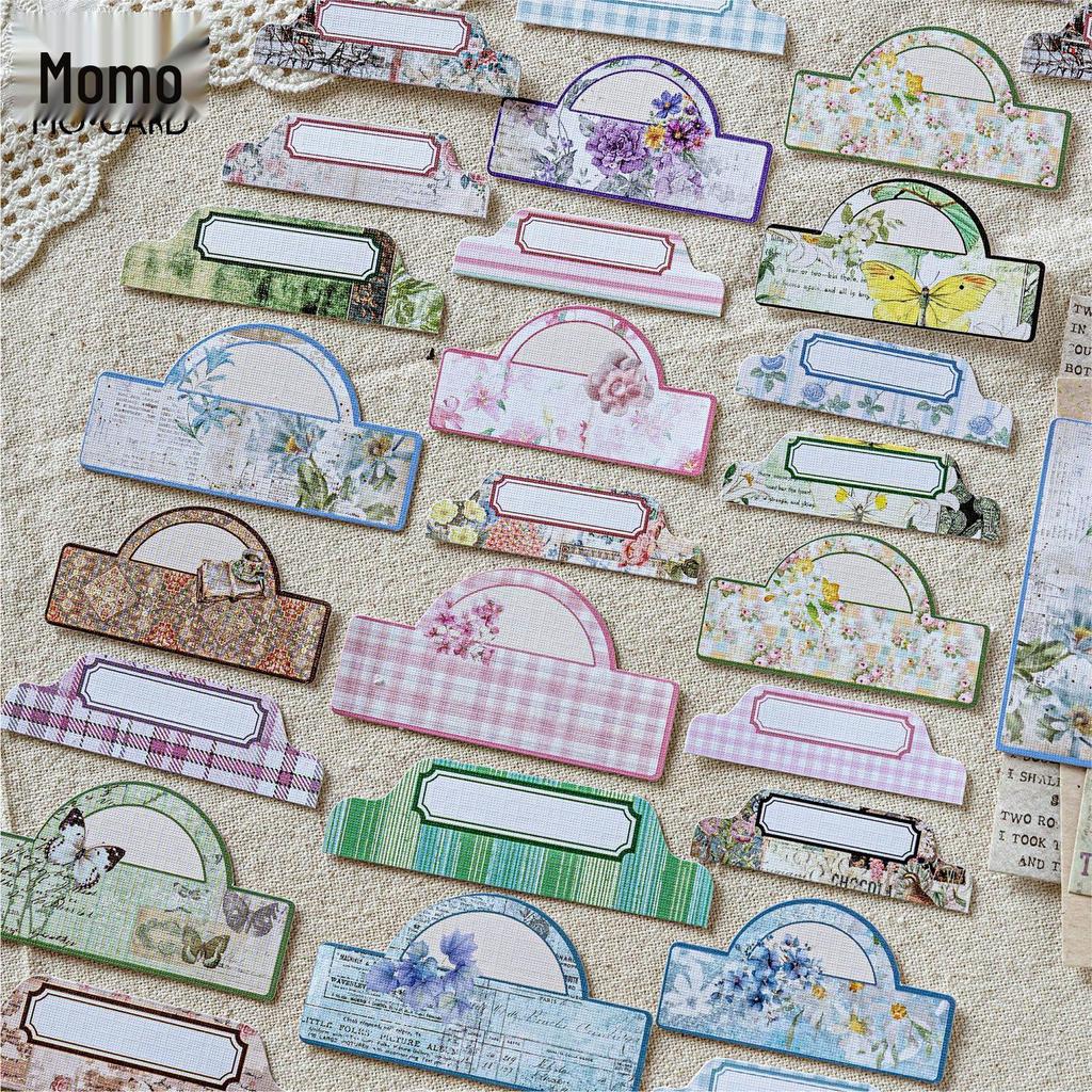 MòMòBái Retro Kraft Paper Stickers: Handmade Decorative Collage in 6 Styles