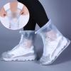 1 Pair Rainproof Shoe Covers Thickened PVC Waterproof No Seam Zipper Wide Opening Non-slip Shoe Protectors