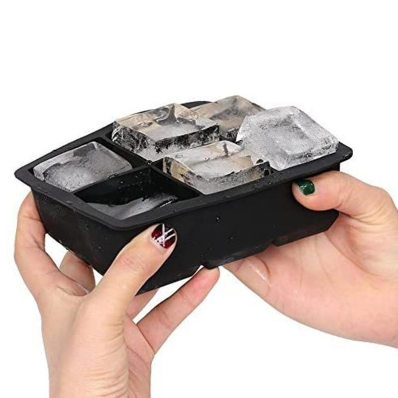 652F Silicone Large Cube Ice Tray Easy to Remove Silicone Ice Balls Maker Dishwasher Safe