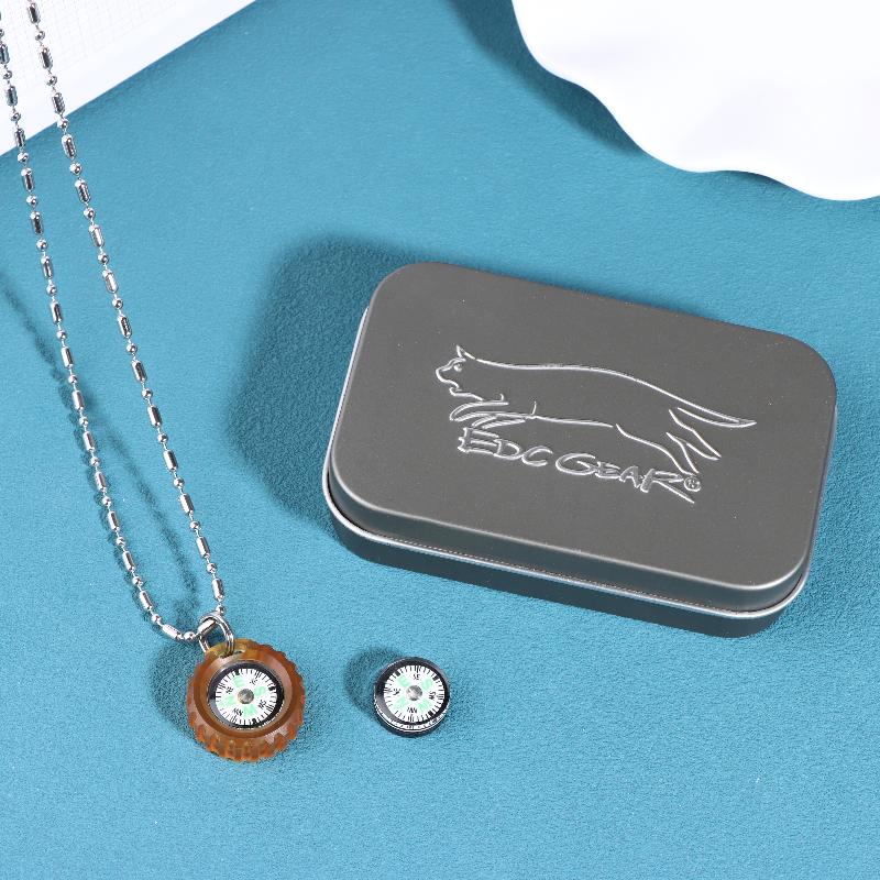 Edc Pei Titanium Alloy Compass Directional Identity Pendant Portable Emergency Travel Kits Outdoor Accessories Tools PEI