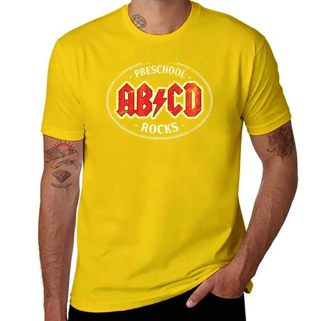 Vintage Preschool Rocks - dark T-Shirt anime clothes blacks summer top mens big and tall t shirts
