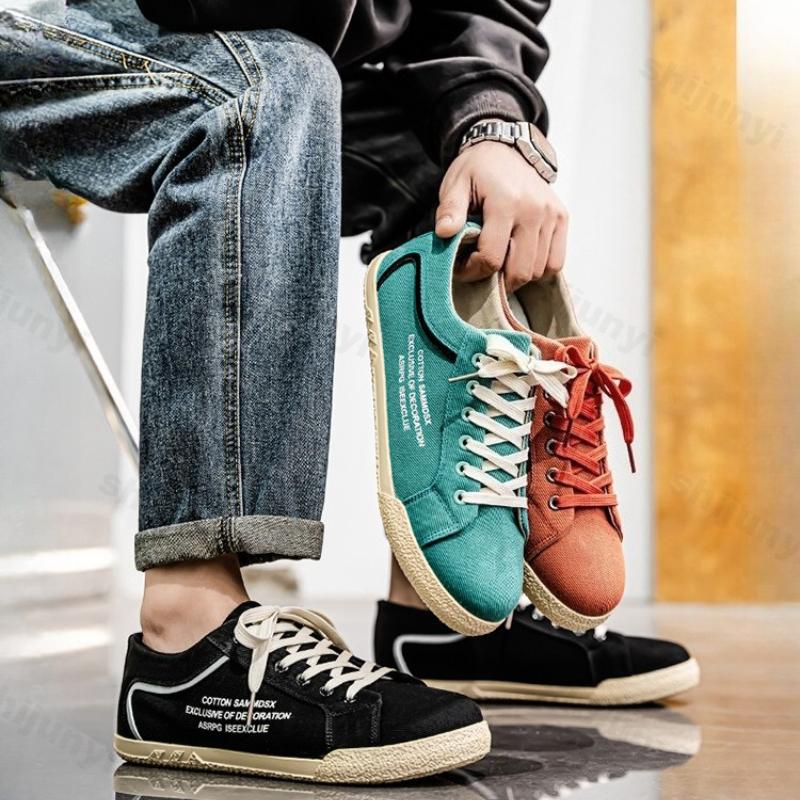 Fashion 2025 Spring New Style Men's Low Top Flat Shoes Thick Soled Height Increasing Casual Shoes Lightweight Non slip Lace Up Sneakers