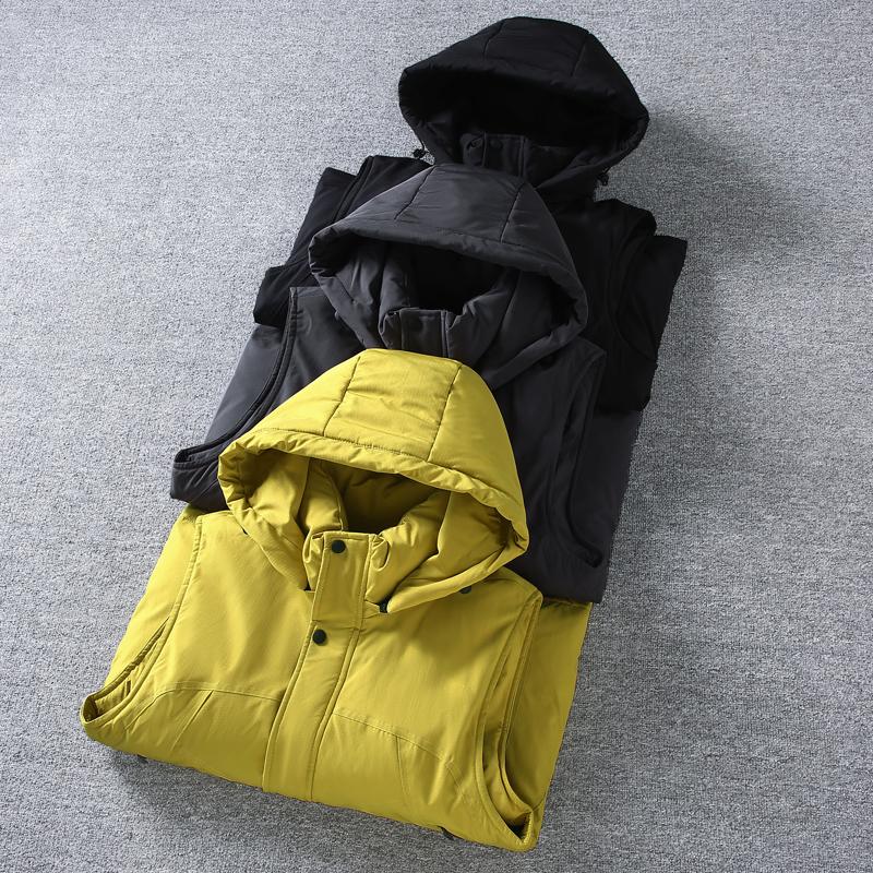 Plus Size L-8XL Fashion Warm Vest Man Winter Waterproof Sleeveless Jackets Hooded Casual Thick Men's Coat