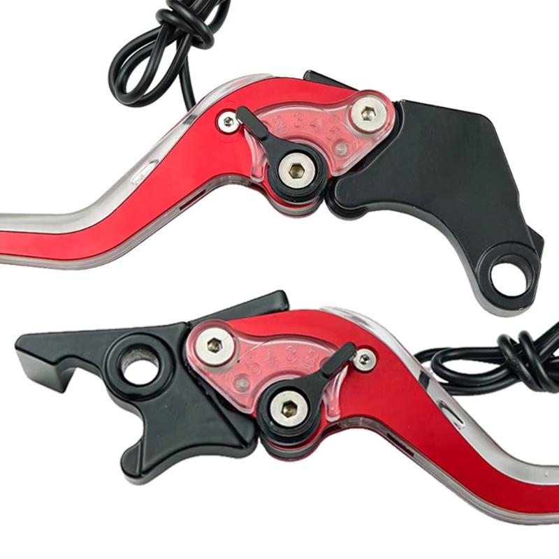 Aluminium Lenker Kupplungshebel Motorrad ATV Bremskupplungshebel mit LED-Licht Vorderradbremse Kupplungshebel