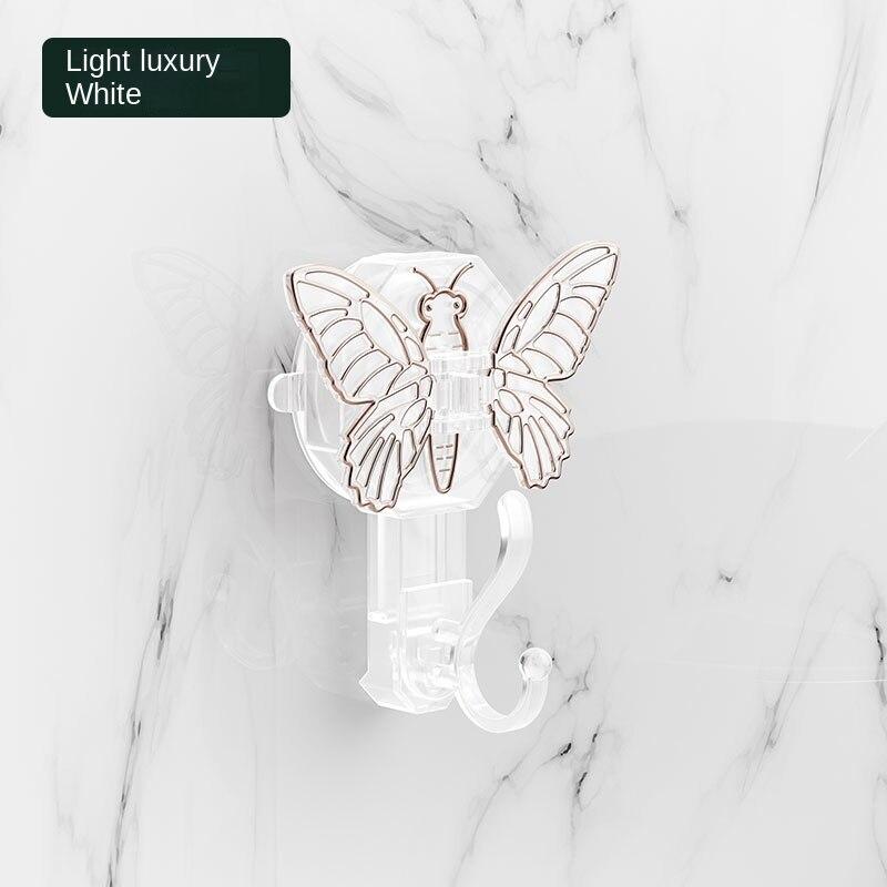 Fjäril Sugkoppskrok Kreativ Klibbig Krok Badrum Vägghängande Hyllor Multifunktionell Icke-perforerad Handdukar Badrum Kök