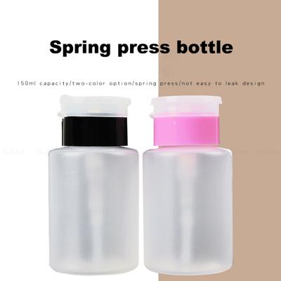 Flacone Delicato per Unghie da 150 ml Riutilizzabile per Alcool Liquido Pulisci Premendo Flacone Vuoto